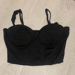 SHEIN Black Crop Bustier Top